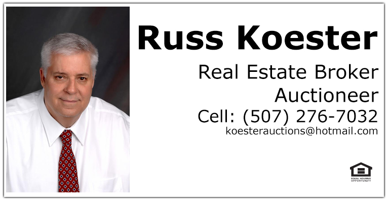 Koester Auctions - Pro-Formance Realty, Russel Koester, Russ Koester, New Ulm Realtor, Auctioneer, New Ulm Auctioneer